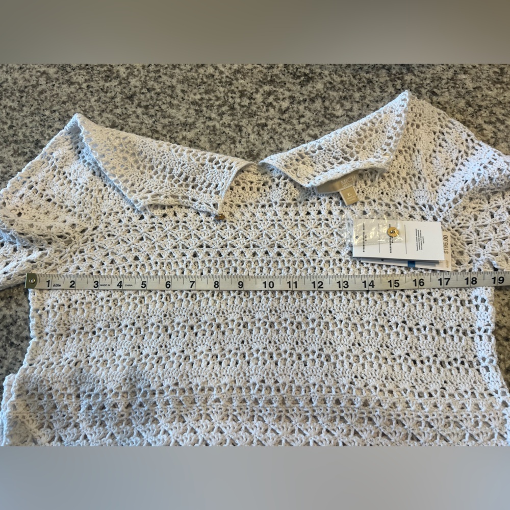 100% Cotton MICHAEL Michael Kors White Hand Crocheted Dress Size XL - Picture 7 of 9